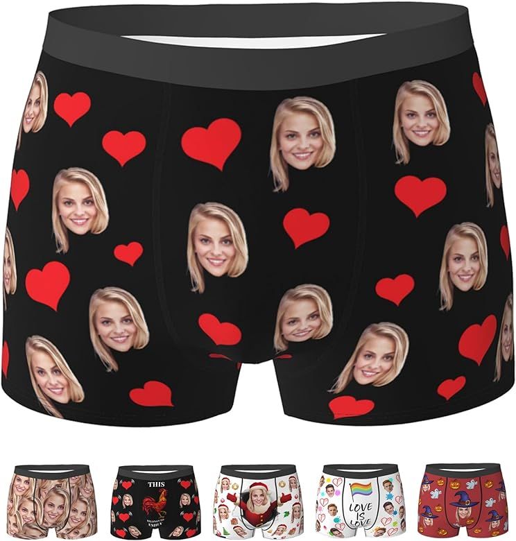 Custom Boxers For Men Boyfriend Father Husband, Personalized Funny Boxers For Men Birthday Valent... | Amazon (US)