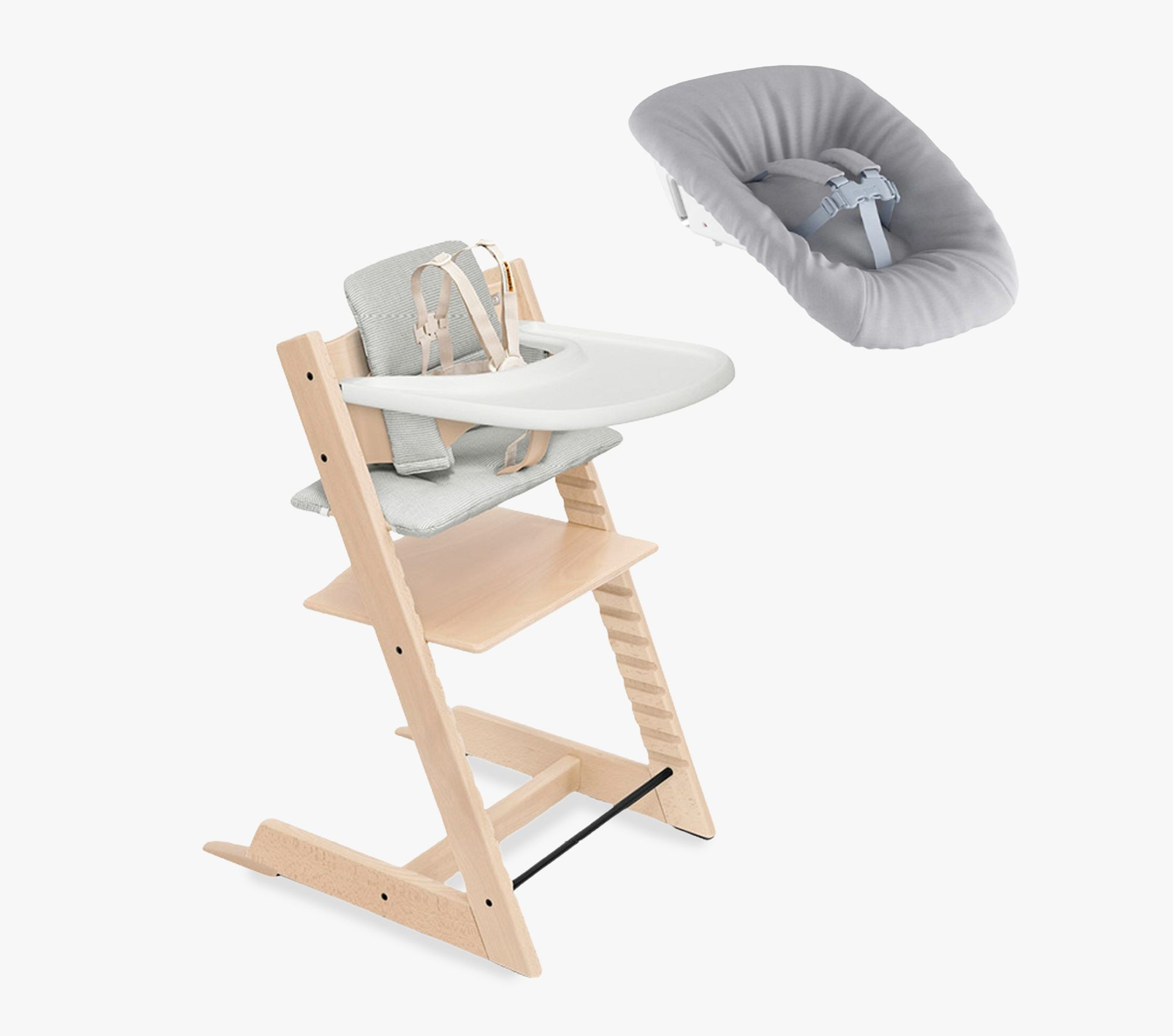 Stokke<sup>®</sup> Tripp Trapp<sup>®</sup> High Chair², Cushion, Tray, & Newborn Set Bundle | Pottery Barn Kids