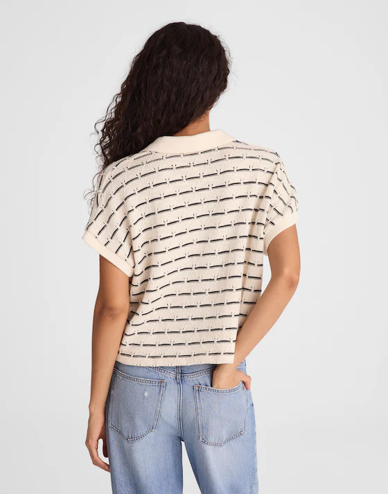 Diamond-Knit Relaxed Polo Shirt | Madewell