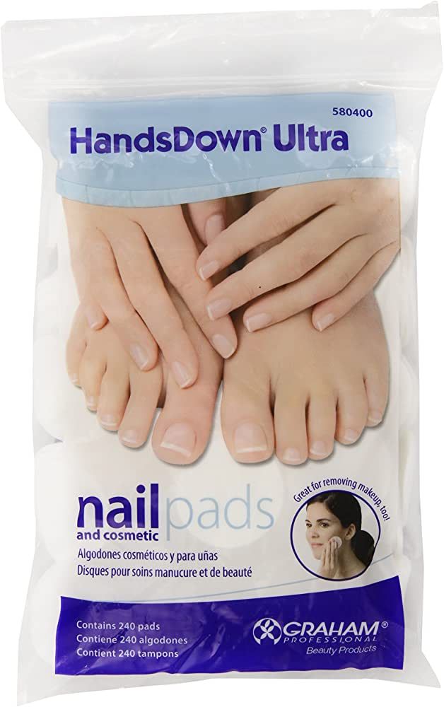 Graham Hands Down Ultra Nail and Cosmetic Pads, White, 240 Count | Amazon (US)