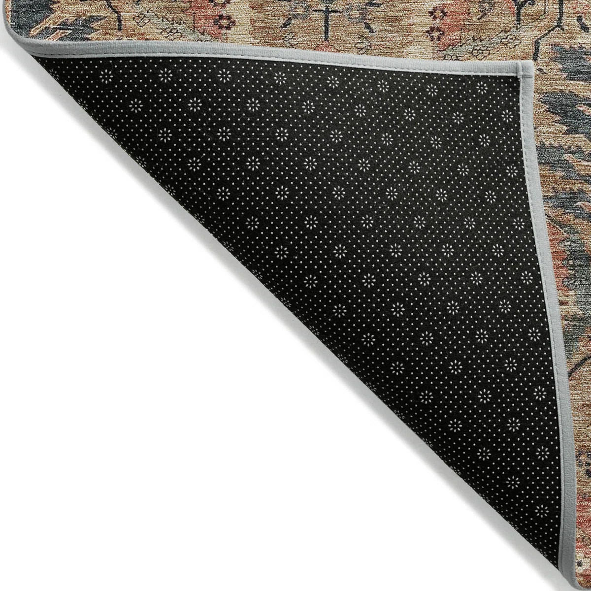 10' X 14' Khaki Terra Cotta And Black Damask Washable Indoor Outdoor Area Rug | Wayfair North America
