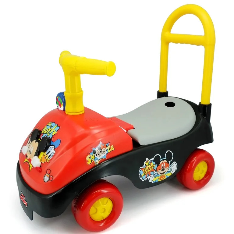 Kiddieland Disney Mickey Foldable Handle Unisex Push & Pedal Ride-Ons 4.9 lb | Walmart (US)