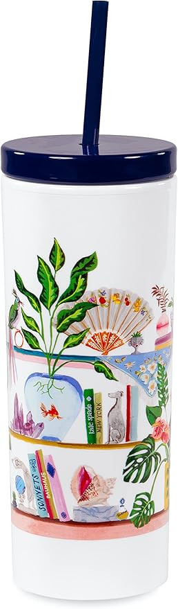 Kate Spade New York Insulated Tumbler with Reusable Straw, 20 Ounce Acrylic Travel Cup with Lid, ... | Amazon (US)