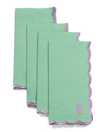 Set Of 4 Icon Linen Blend Napkins | TJ Maxx