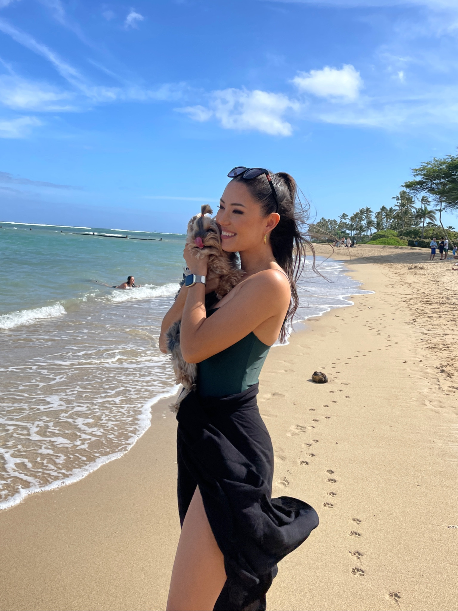 Beach day! Sarong, one piece, Apple Watch, sunglasses, puppy, dog 

#LTKSwim #LTKTravel #LTKSeasonal