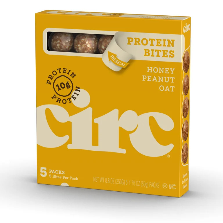 Circ Honey Oat Protein Bites, Gluten-Free Protein Balls 5 Pack | Walmart (US)