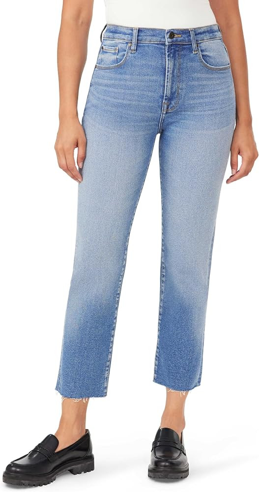 kensie Jeans Women's The Allie Vintage Luxe High-Rise Slim Straight Raw Hem 27-Inch Inseam, Sizes... | Amazon (US)