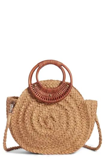 Violet Ray New York Wood Handle Straw Bag - | Nordstrom