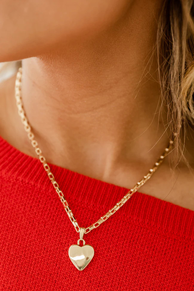 Limitless Love Gold Heart Pendant Necklace | Pink Lily