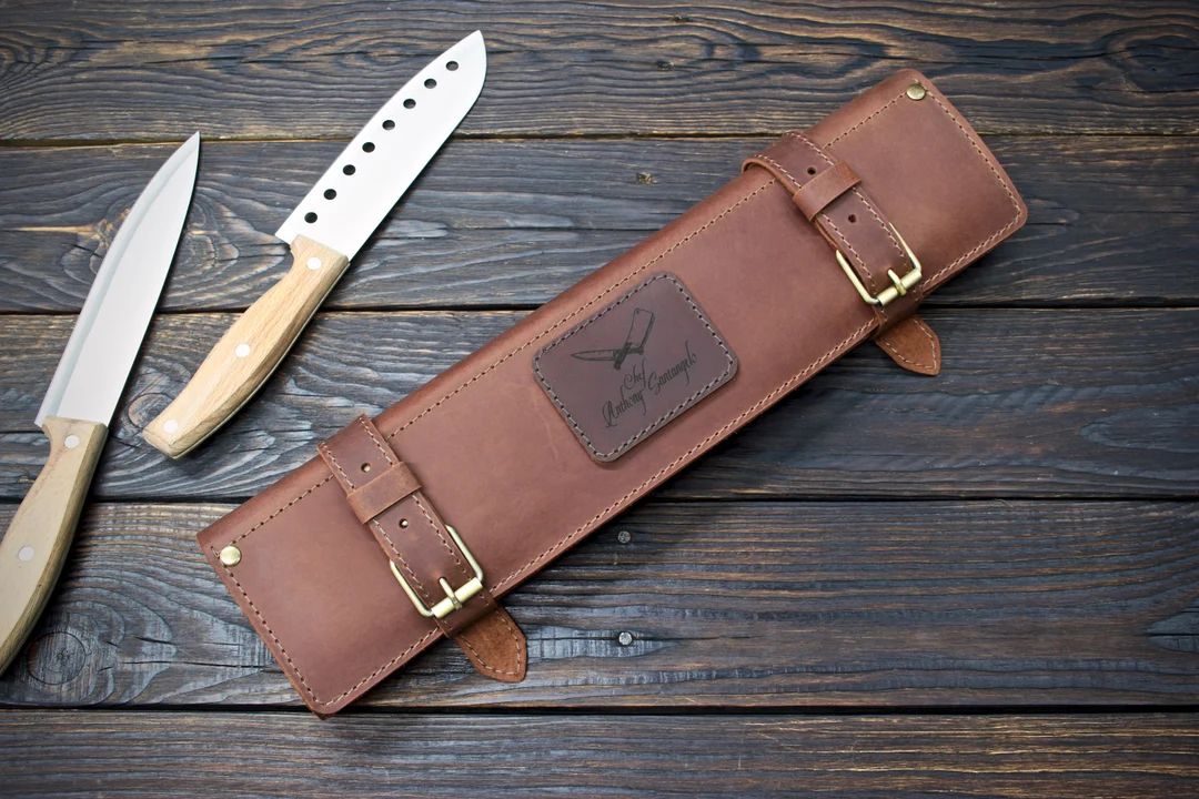 Chef Knife Roll Knife Case Brown Bag Leather Holder Bag for - Etsy | Etsy (US)