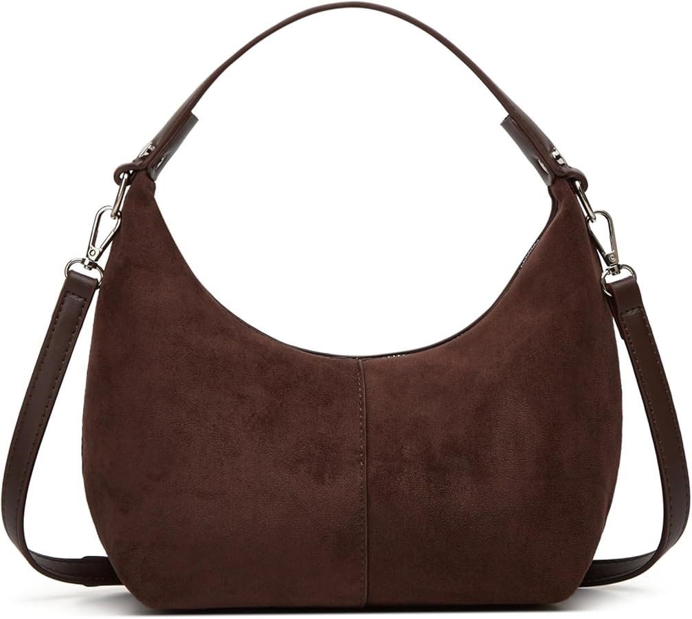 Suede Crescent Bag Women 2025 Retro Suede Slouchy Bag Fall Work Handbag Shoulder Bag Slouchy Tote... | Amazon (US)