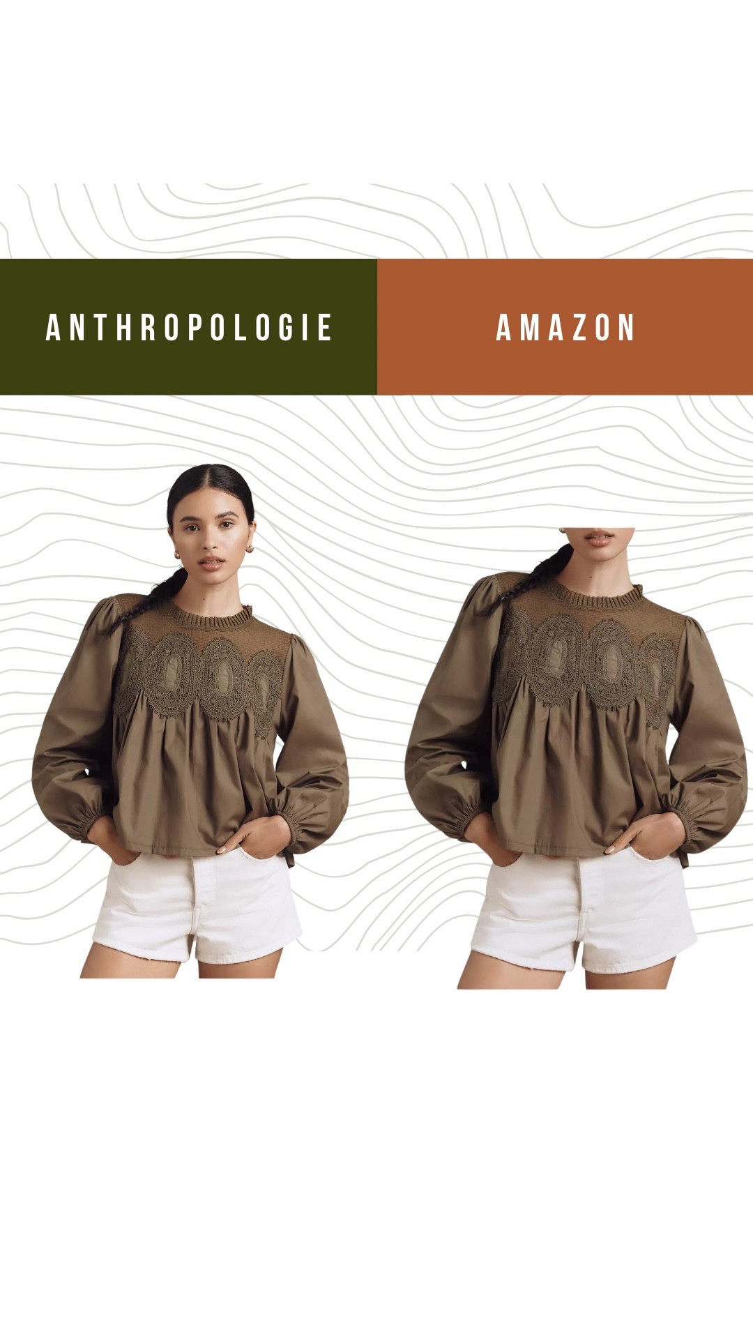 Fall transition piece…
Same look, different price points. 