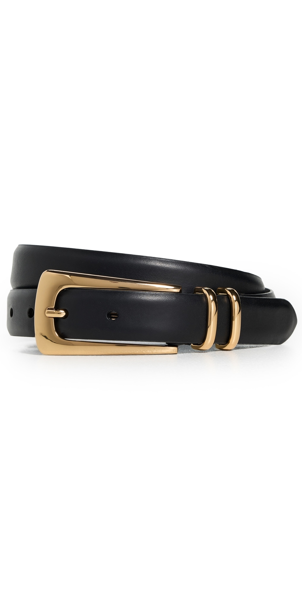 Madewell Elongated Buckle Belt True Black Leather XL | Shopbop
