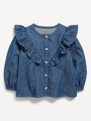 Long-Sleeve Ruffle-Trim Button-Front Top for Baby | Old Navy (US)