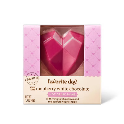 Valentine's Raspberry Chocolate Heart Hot Cocoa Bomb - 1.7oz - Favorite Day™ | Target