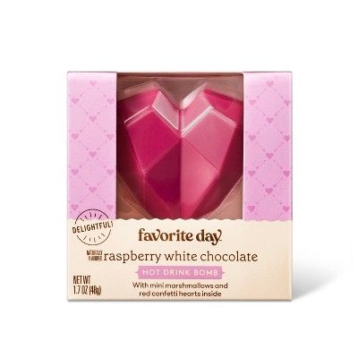 Valentine&#39;s Raspberry Chocolate Heart Hot Cocoa Bomb - 1.7oz - Favorite Day&#8482; | Target