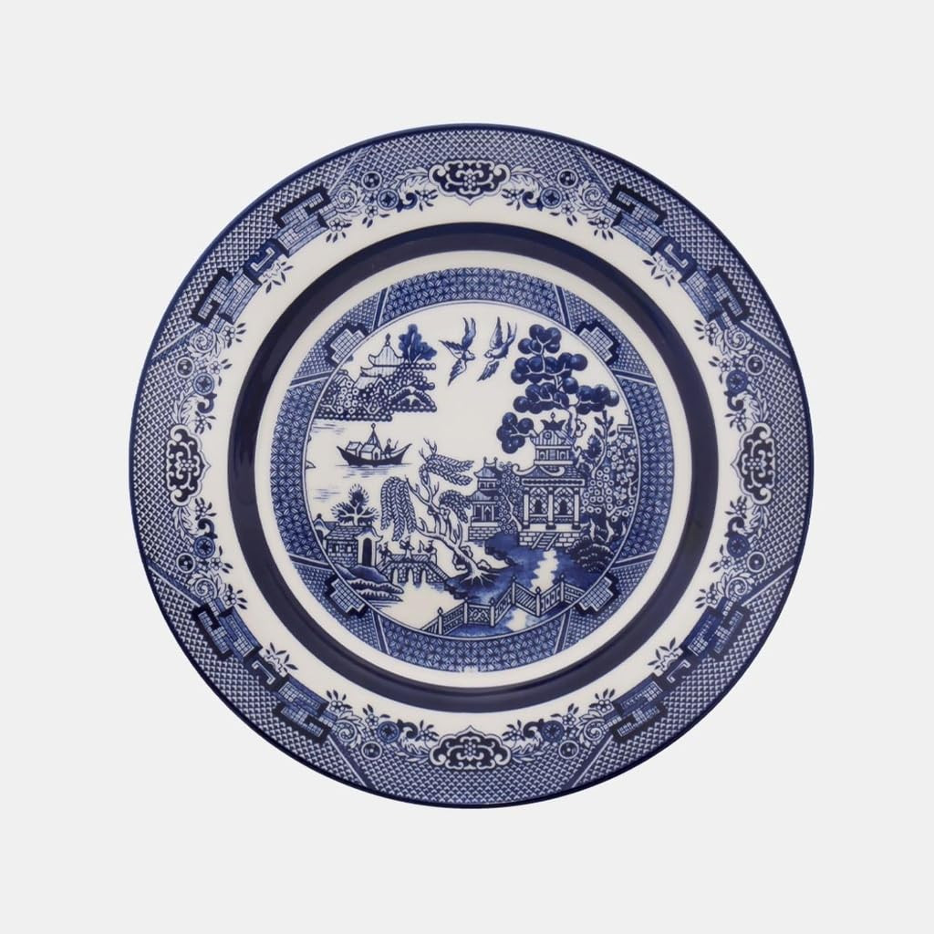 Oxford Flamingo-Blue Willow Porcelain 20 Piece Dinnerware Set Service for 4 | Amazon (US)