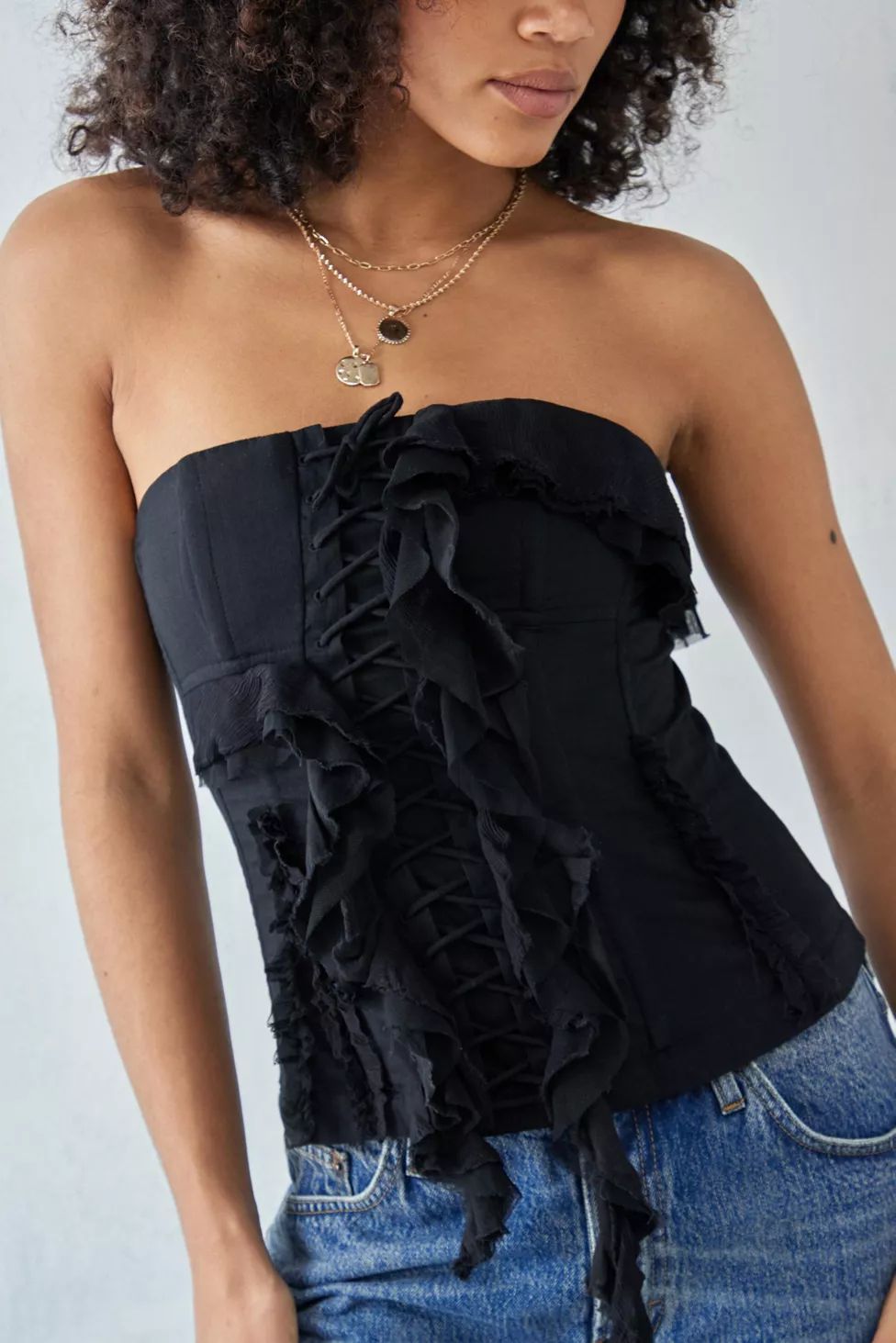 Light Before Dark Titania Ruffle Corset | Urban Outfitters (US and RoW)