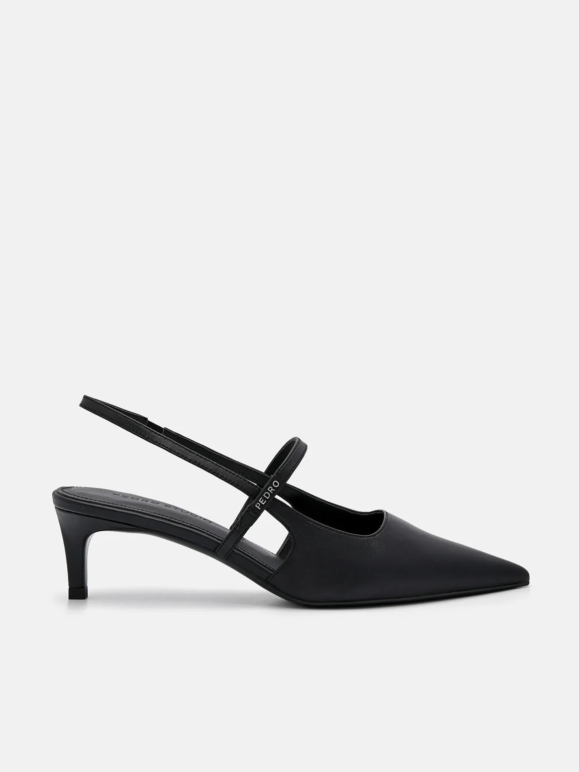 PEDRO Studio Amerie Leather Heel Pumps - Black | Pedro Shoes