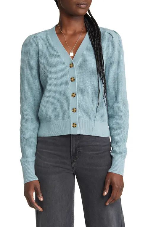 Treasure & Bond Women's Thermal Knit Cotton Cardigan in Blue Mineral at Nordstrom, Size X-Large | Nordstrom