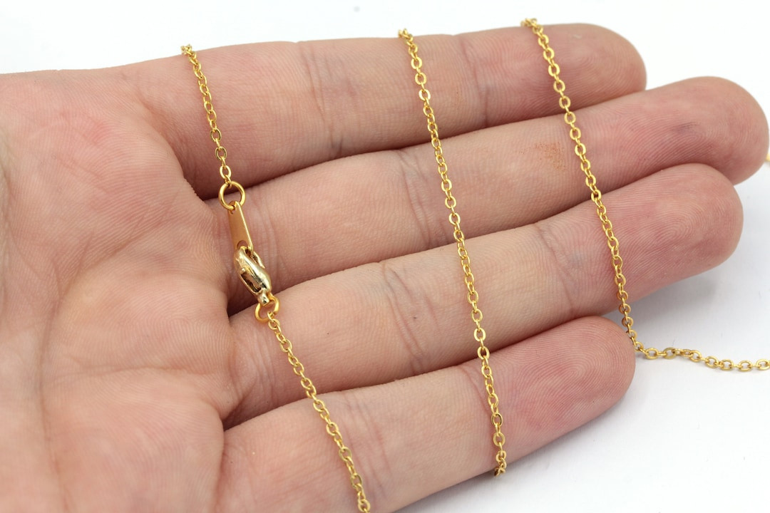 Tiny Necklace Chain, 16'' 17'' 18'' 20'' 22'' 25'' Ready Chain, Gold Finished Chain, Dainty Cable... | Etsy (US)