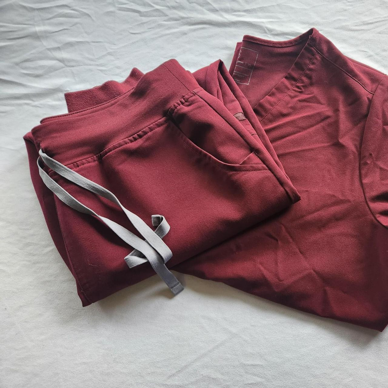 FIGS Women's Top - Red/Burgundy - 30D | Depop US