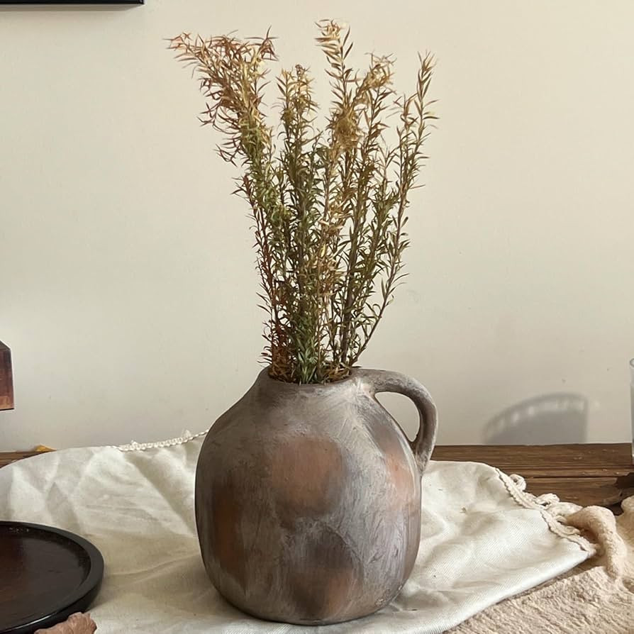 5.7Inchs brownVintage Rustic Terracotta Vase，Rustic Ceramic Vase，for Decorative Centerpieces,... | Amazon (UK)