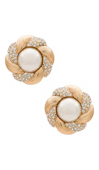 Pearl Stud Combo Earring in Pearl & Gold | Revolve Clothing (Global)