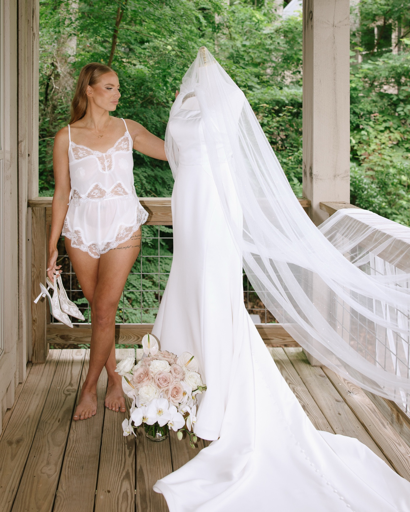 Wore as my getting ready outfit for the morning of my wedding day! Sheer fabric but easily fixed with pasties & seamless undies! Cami is a small + shorts are a medium 

#LTKBeauty #LTKStyleTip #LTKWedding