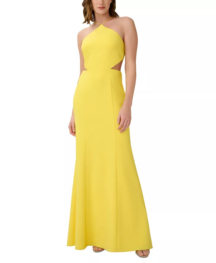 Women's Side-Cutout Halter Gown | Macys (US)