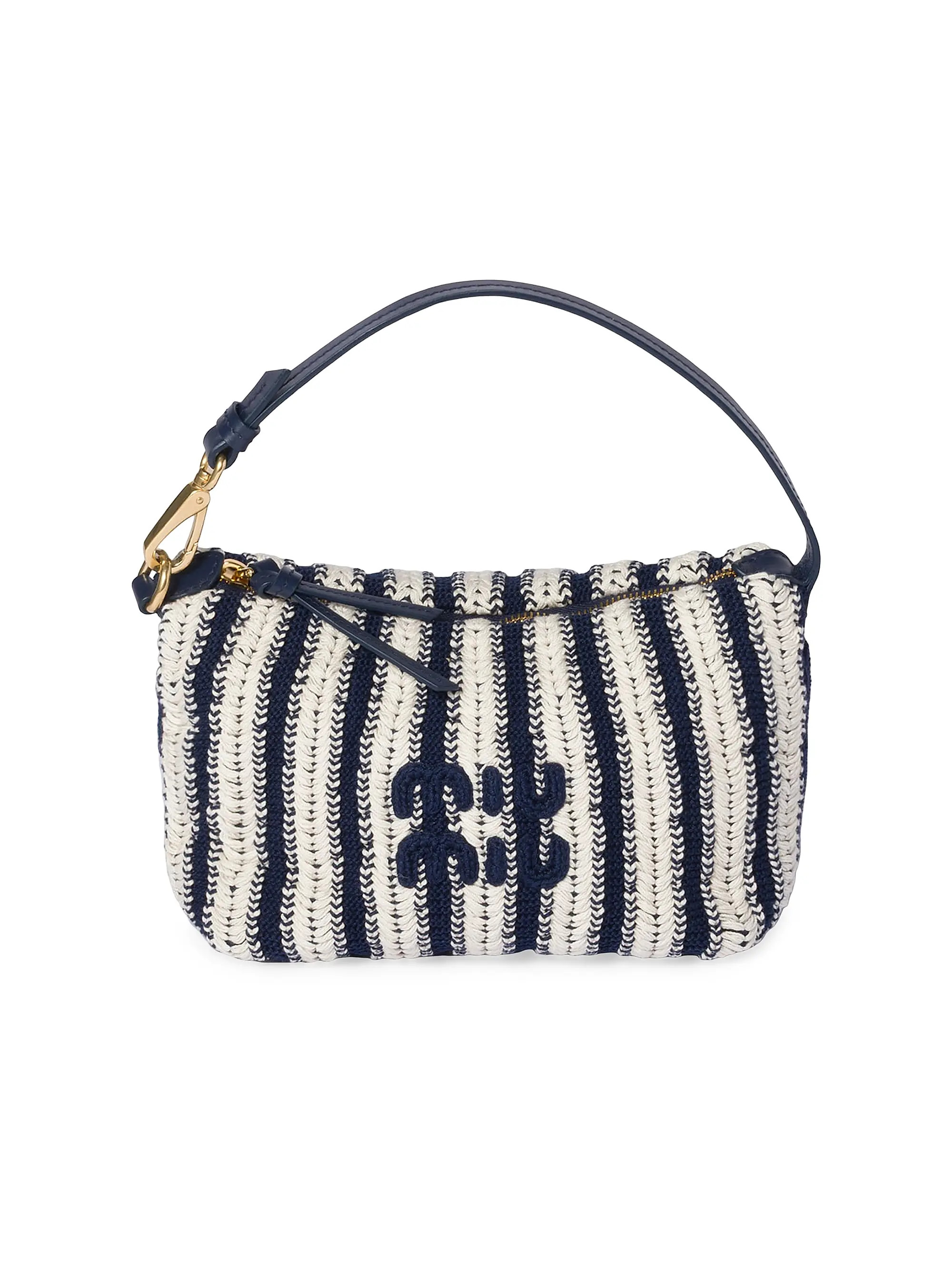 Miu Miu Crochet and Leather Pouch | Saks Fifth Avenue | Saks Fifth Avenue