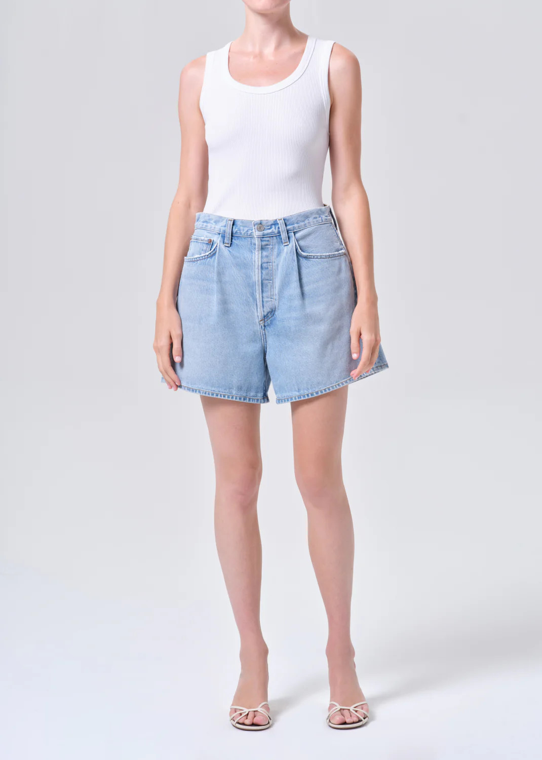 Rhoda Pleated A-Line Short in Raft | AGOLDE