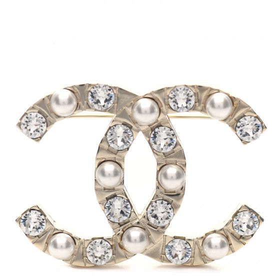 CHANEL

Pearl Crystal CC Brooch Gold | Fashionphile