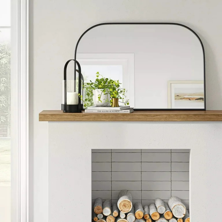 Mainstays 36"x24" Mantel Wall Mirror, Black | Walmart (US)