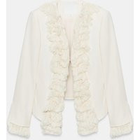 Zara - Linen Blend Fringe Jacket Zw Collection - Ecru - M - Woman | Zara US