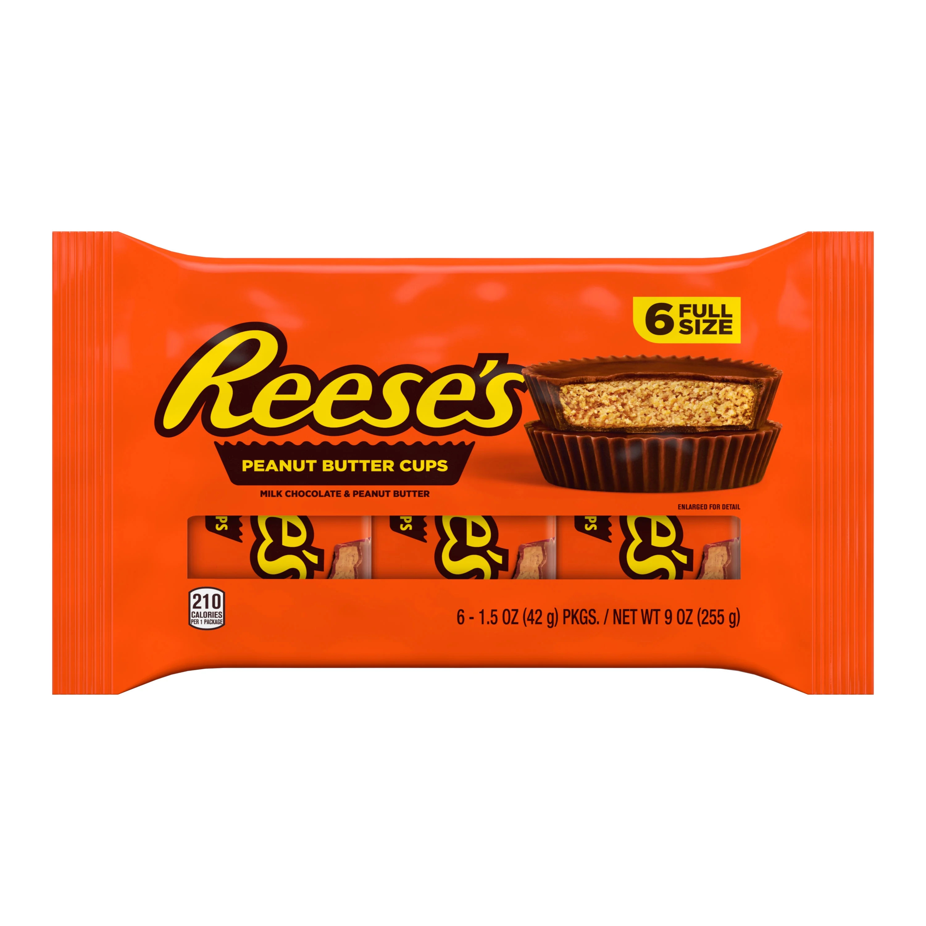 Reese's Milk Chocolate Peanut Butter Cups Candy Packs 1.5 oz 6 Count | Walmart (US)