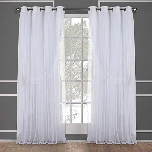 EH8256-09 2-84G Catarina Layered Solid Blackout and Sheer Window Curtain Panel Pair with Grommet Top | Amazon (US)