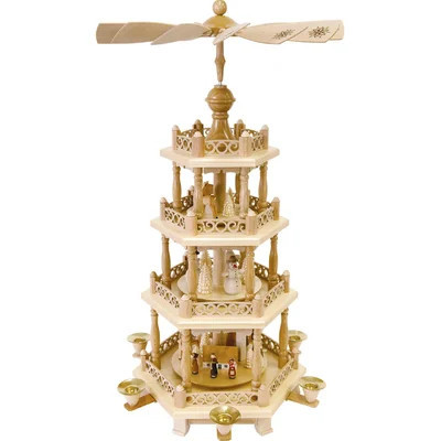 4 Tier Wood Seiffen Church Pyramid Metal Candelabra | Wayfair North America