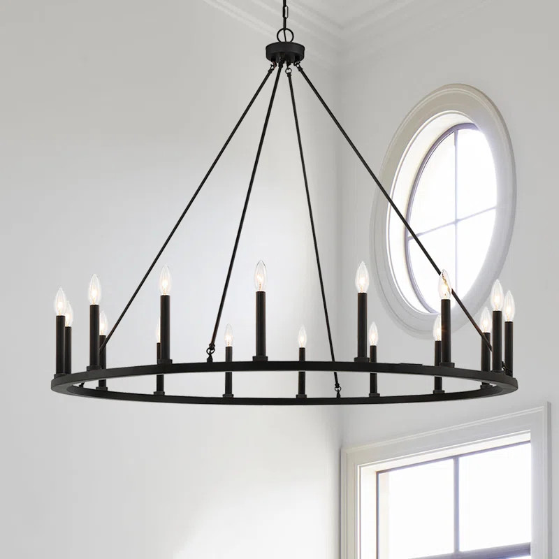Finchley 16 - Light Wagon Wheel Chandelier | Wayfair North America