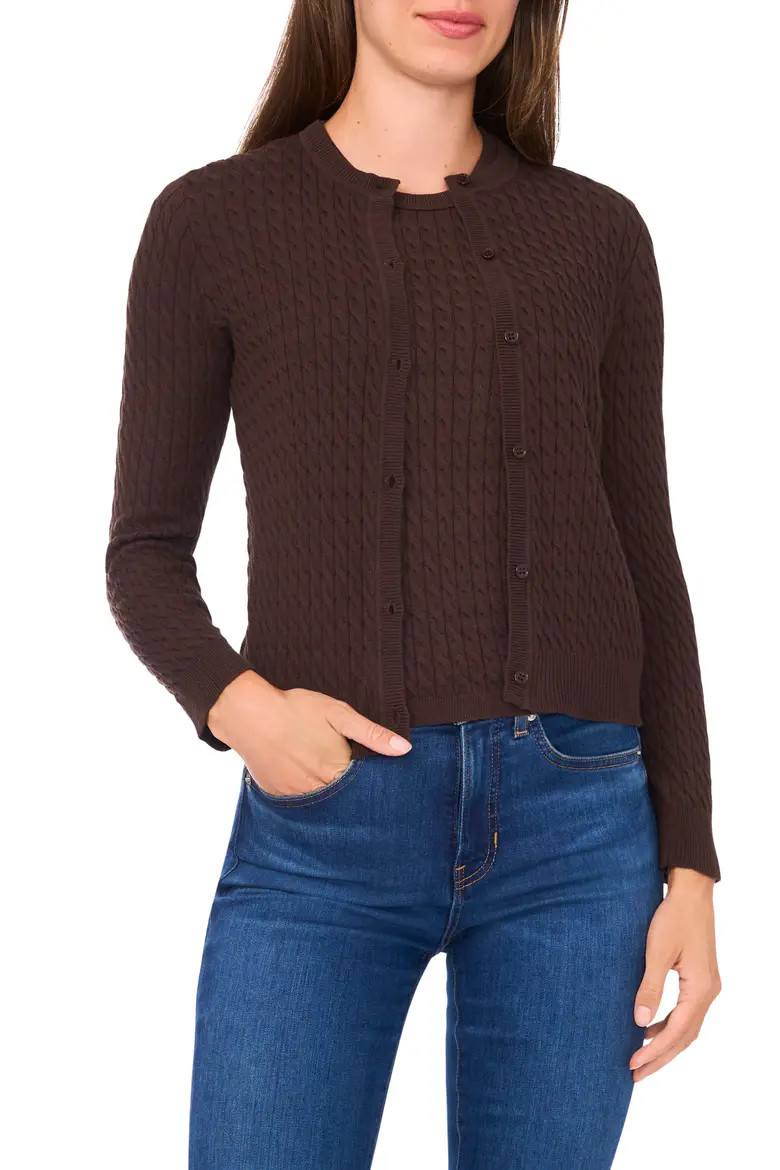 Cable Stitch Cotton Cardigan (Women) | Nordstrom | Nordstrom