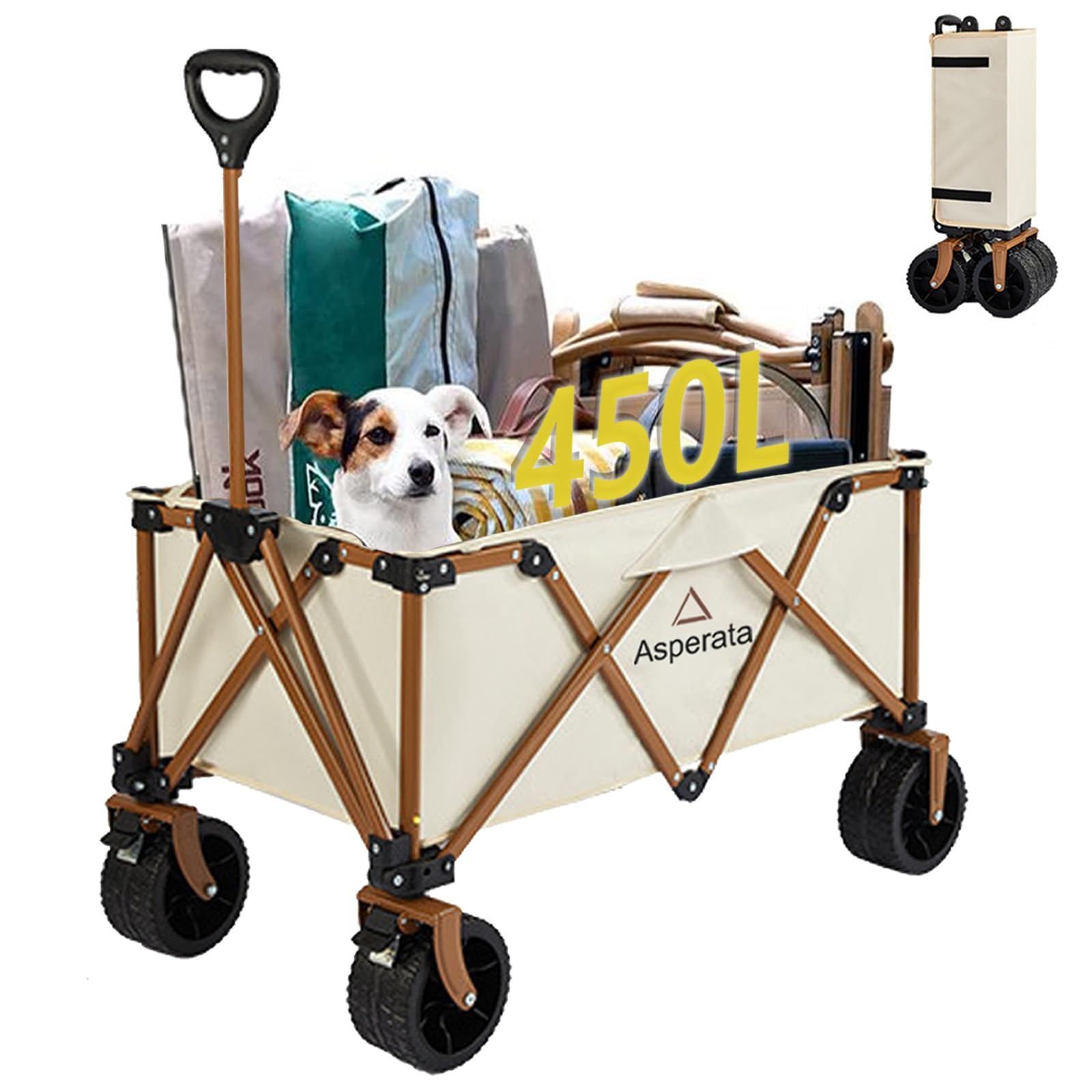 Collapsible Wagon - 330lbs Heavy Duty; Beach & Garden Cart with Big Wheels;White Wagons Carts for... | Amazon (US)