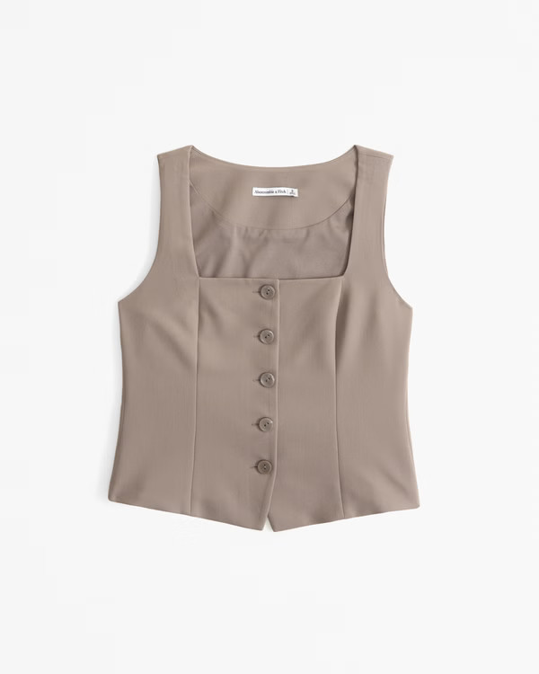 Women's The A&F Mara Tailored Vest Squareneck Set Top | Women's Tops | Abercrombie.com | Abercrombie & Fitch (US)