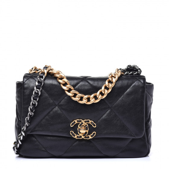 Lambskin Quilted Medium 19 Flap Black | Fashionphile