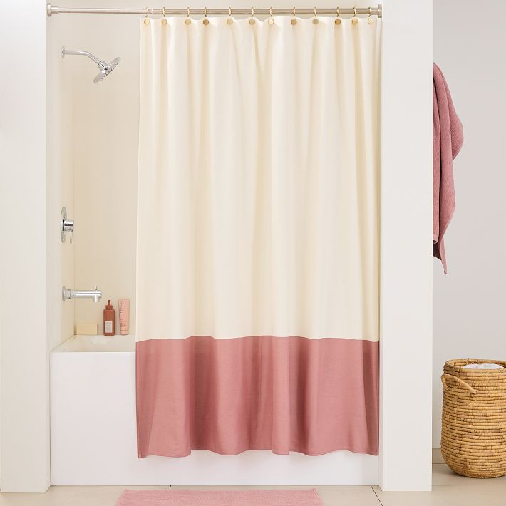 Colorblock Canvas Shower Curtain | West Elm (US)