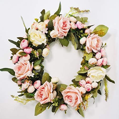 Floral Wreath Classic Flowers for Home Room Garden Lintel Decoration,Door Decorations Hanging for Ch | Amazon (US)