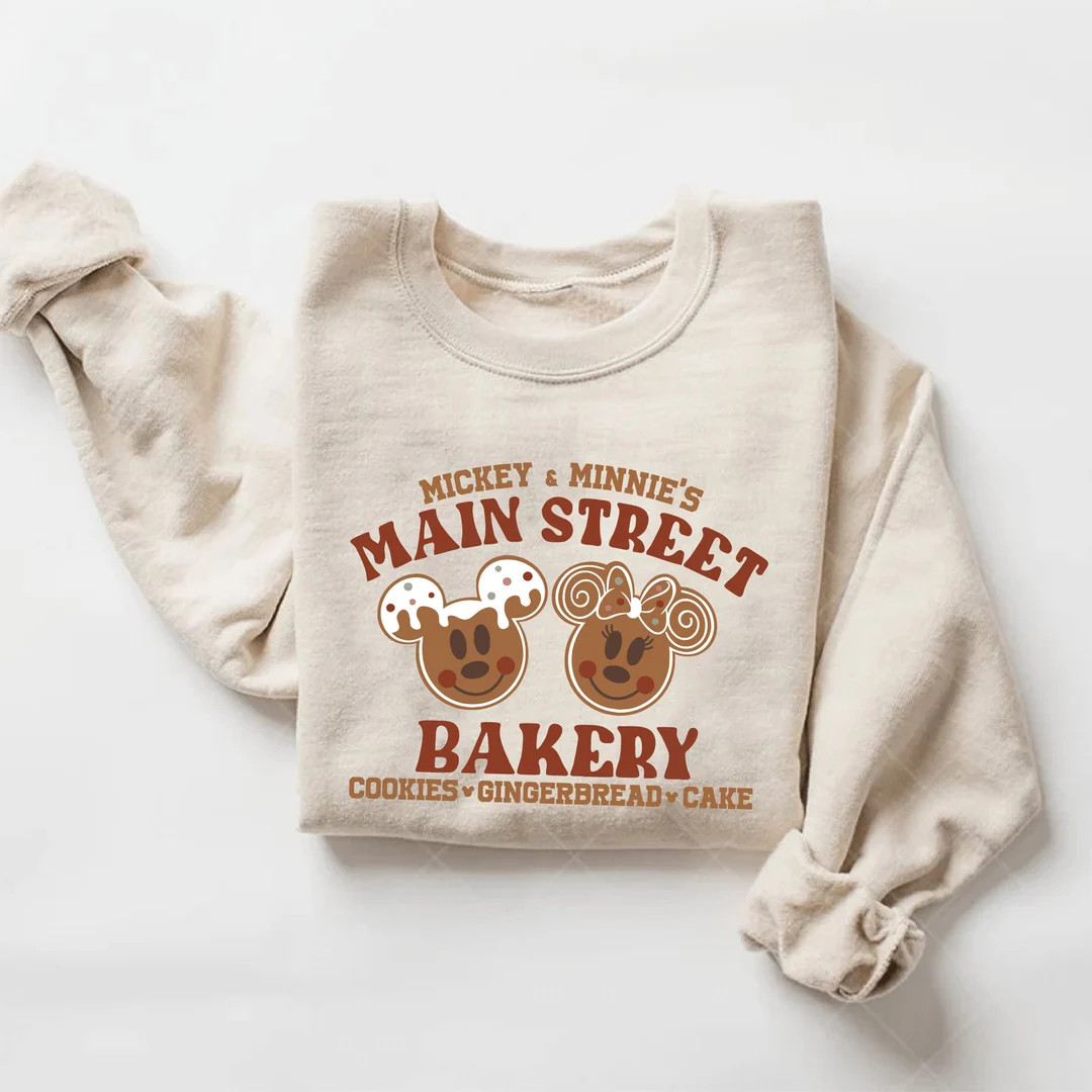 Mickey and Minnie Main Street Bakery Sweatshirt Christmas - Etsy | Etsy (US)