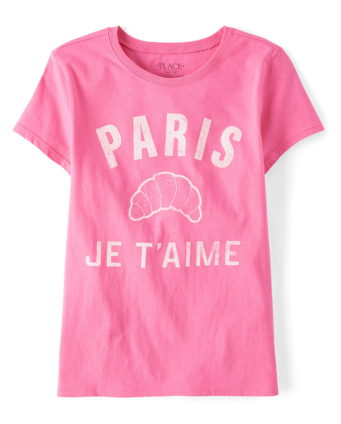 Girls Paris Je T'aime Croissant Graphic Tee - pink | The Children's Place