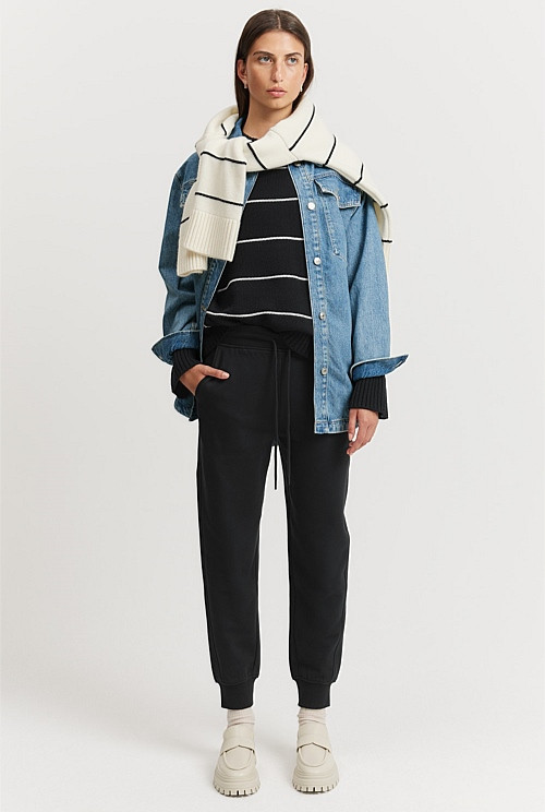 Australian Good Earth Cotton Rib Cuff Track Pant | Country Road