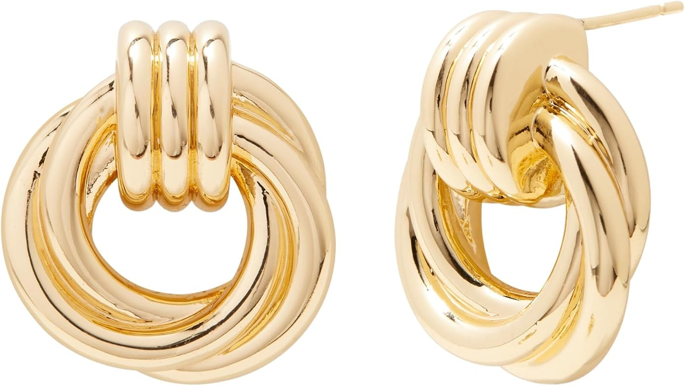 Meg Knot Earrings - Statement Stud Earrings – Hypoallergenic 14K Gold Brass - Water-Resistant &... | Amazon (US)