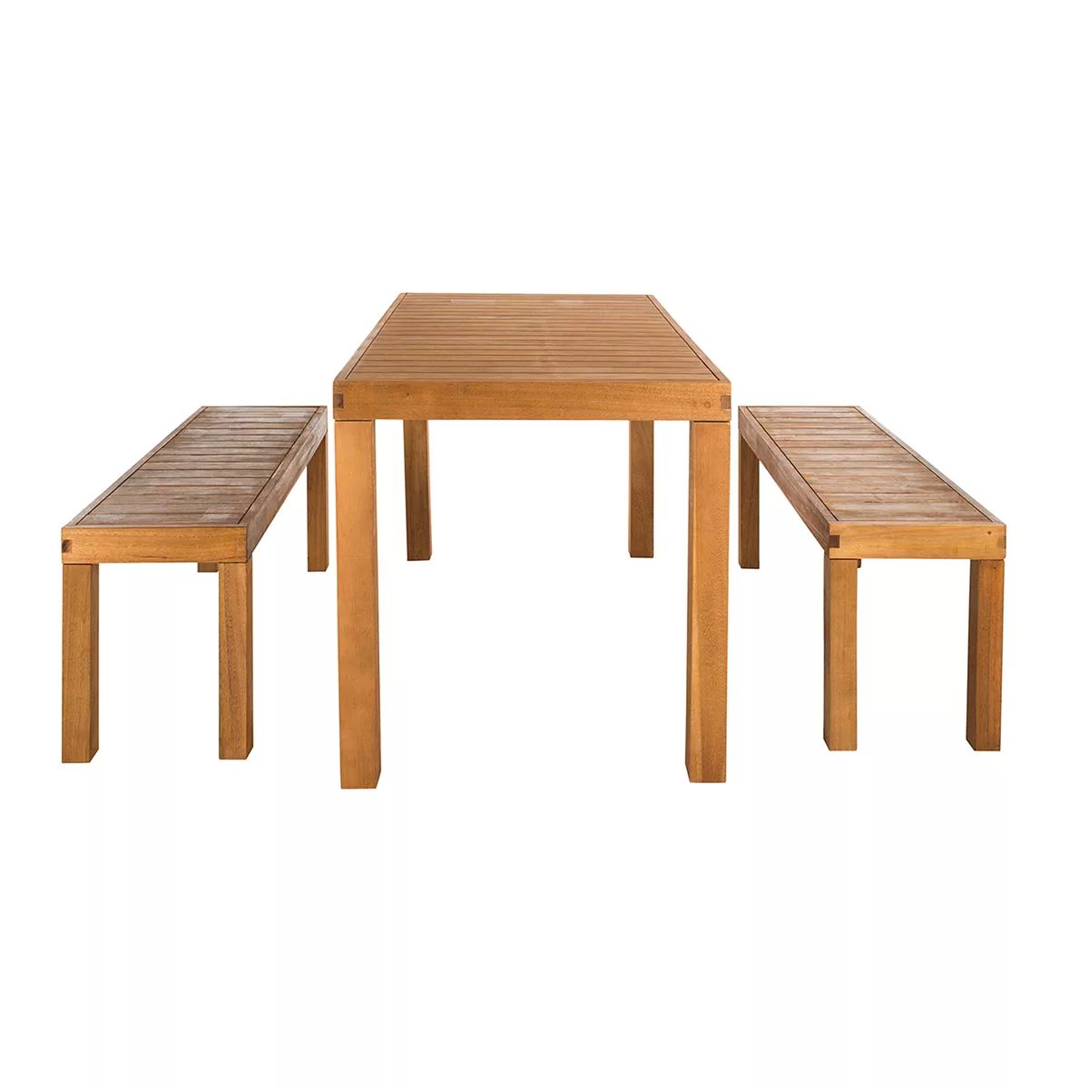 Safavieh Dario Indoor / Outdoor Dining Table & Bench 3-piece Set | Kohl's